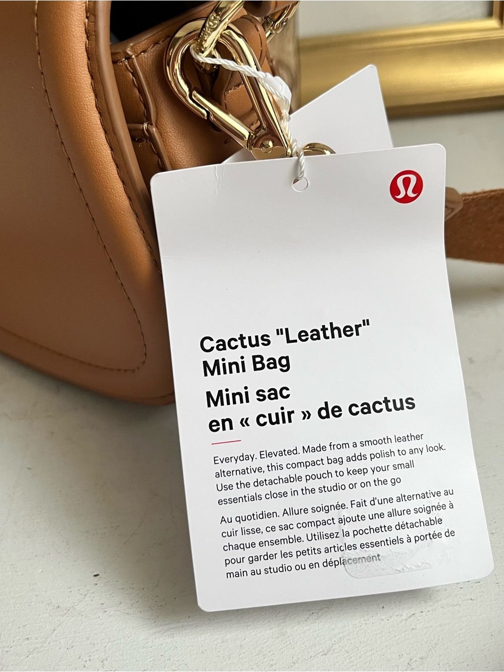 Lululemon Cactus ‘leather Mini Bag Chestnut Brown Crossbody NWT - Picture 8 of 9